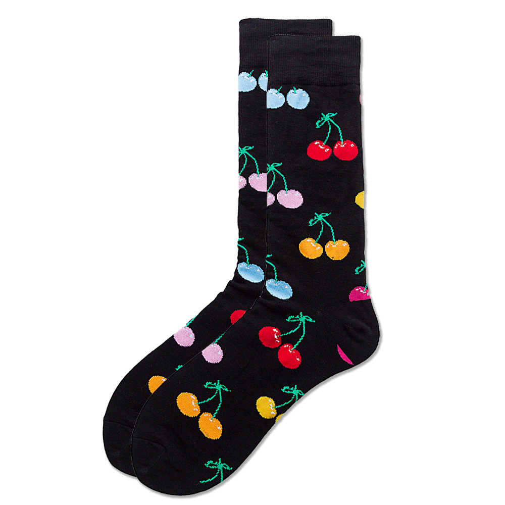 Autumn Wave Of Cards With Money Socks Cotton Socks Fruit Watermelon Socks Men